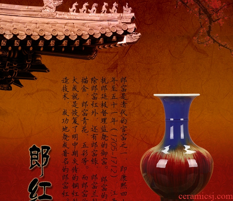 Jingdezhen ceramics vase four coating color glaze flower the lantern Chinese style household decoration decoration furnishing articles