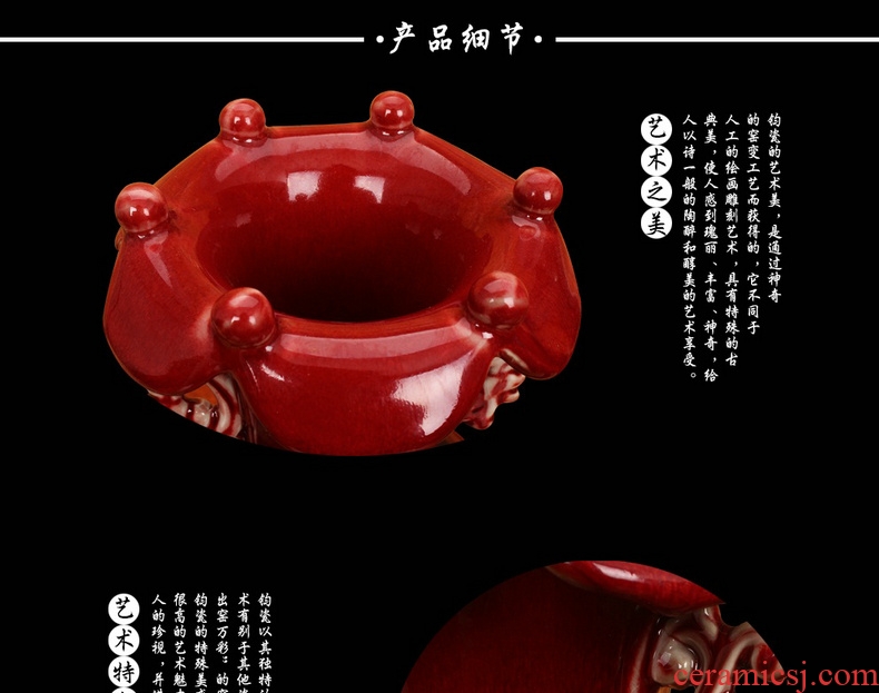 Jingdezhen ceramics archaize handicraft decoration jun porcelain vase retro home home furnishing articles lotus expressions using bottle