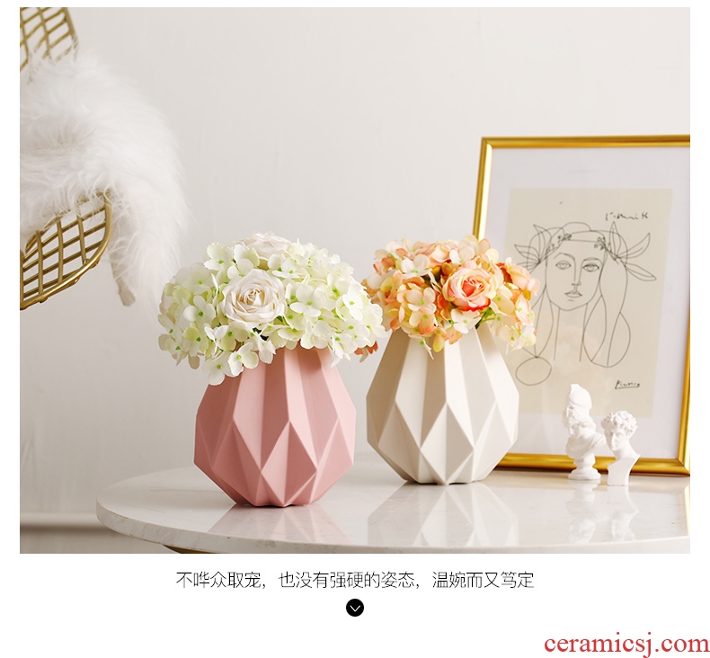 Boreal Europe style origami ceramic vase furnishing articles simulation vase creative living room home decoration flower arranging flowers