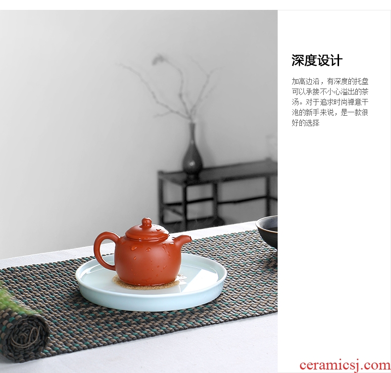 Ultimately responds green tea CiHu socket socket to round ceramic Japanese pot of water dry terms Taiwan zen have pot tray of tea tea tray