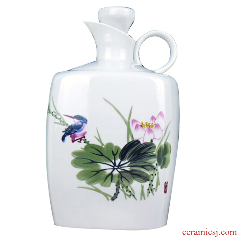 Jingdezhen ceramic temperature wine pot 1 catty ceramic bottle heating hip warm wine bottle of 500 ml wine to elders