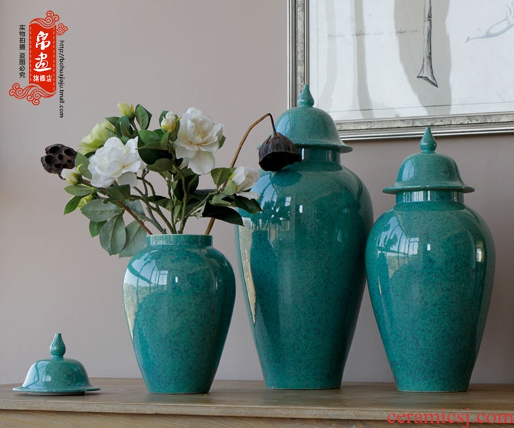 All over the sky star vase jingdezhen ceramic red general pot of ice to crack the new classical household soft outfit decoration furnishing articles to receive