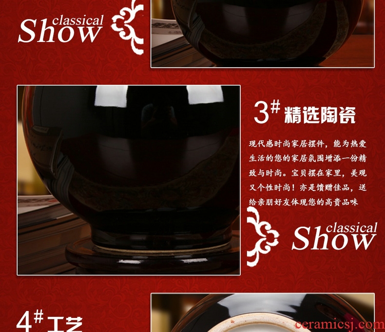 Color black sharply jingdezhen ceramics glaze vase contracted and I household decoration decoration decorative furnishing articles