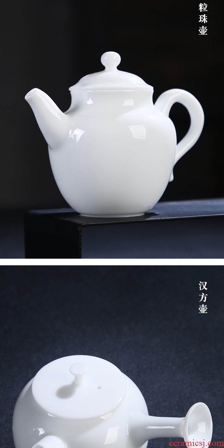 Article 12 pot of dehua white porcelain porcelain remit thin foetus ceramic teapot household single pot side put the pot of xi shi xi shi pot pot