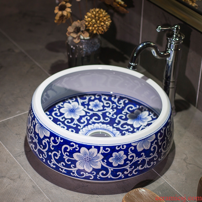 Jingdezhen porcelain xiangyun stage basin ceramic art basin household lavatory toilet lavabo basin contracted