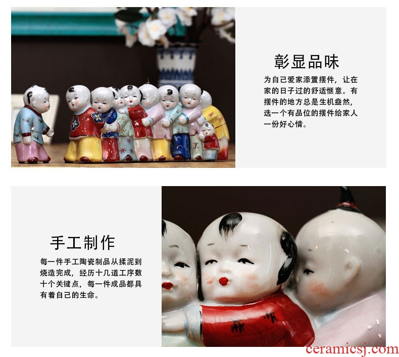 Jingdezhen porcelain dolls small creative home furnishing articles express character its sitting room decorates classic rural desktop