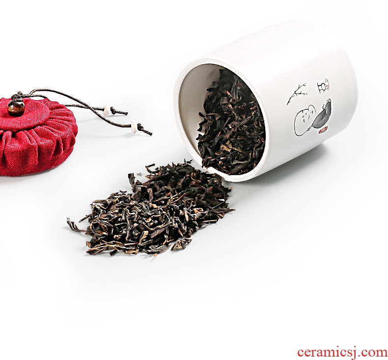 Yipin # $caddy fixings ceramics with cover kung fu tea set seal storage tanks trumpet tea urn portable tank tea