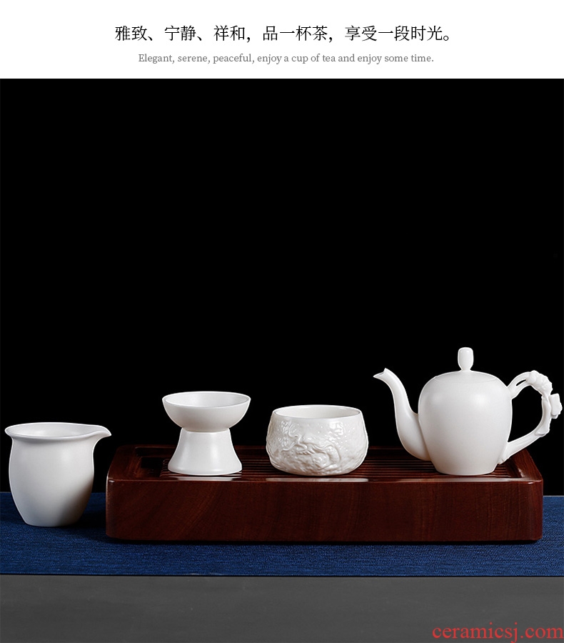 Inferior smooth high - white DE - gen Chen beauty pot teapot ceramic filtering little teapot household porcelain teapot trumpet