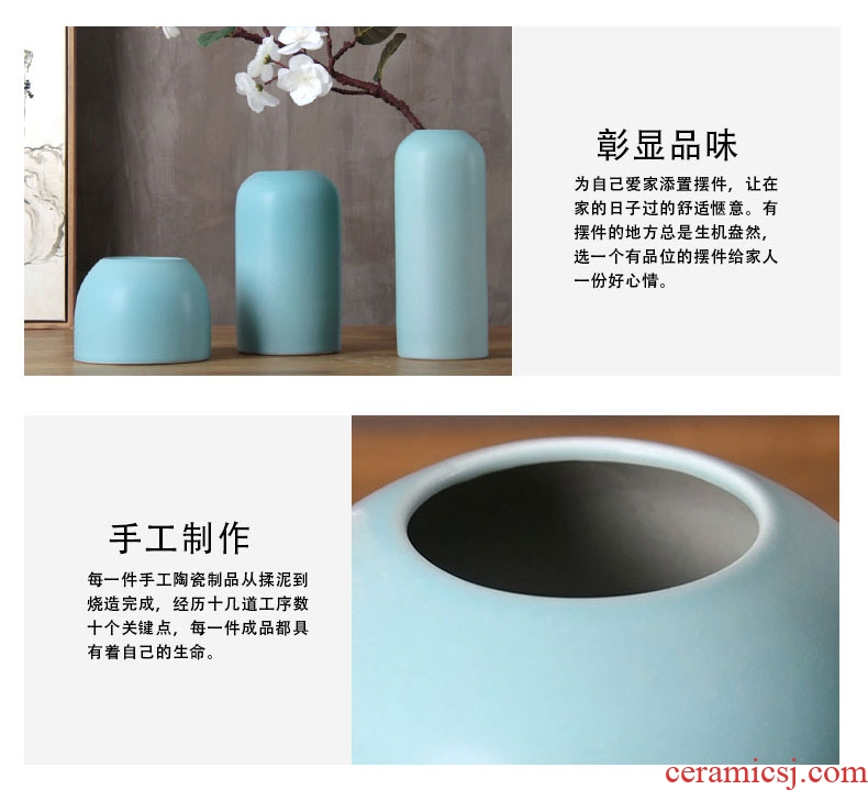 Chinese ceramic dry flower vase furnishing articles table household flower arranging flower implement I and contracted creative home sitting room adornment