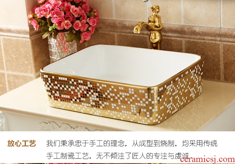European square toilet basin on the ceramic bowl golden creative art basin sink sink pools