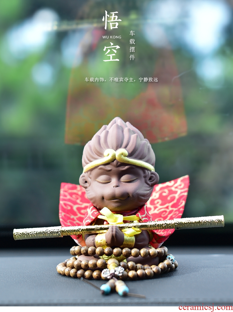 Tao fan back another purple sun wukong was zen tea can be kept monkeys ceramic tea pet furnishing articles, the young monk on - board