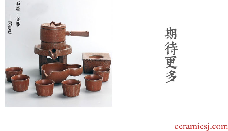 Tao fan coarse pottery stone mill semi automatic kung fu tea sets tea tray ceramic dry terms package mail of a complete set of restoring ancient ways