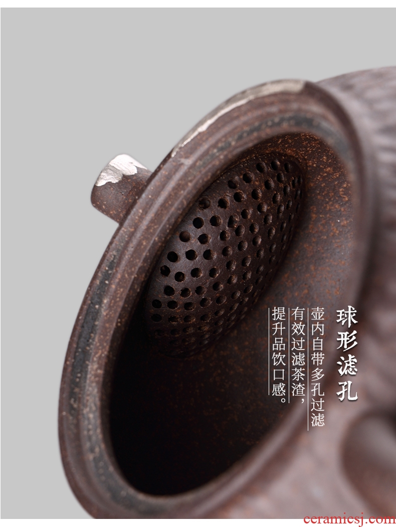 Ultimately responds to the old rock clay pot all hand belt filter household coarse pottery teapot small ceramic kung fu tea pot