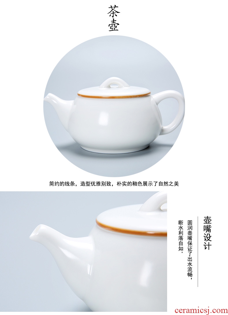 Passes on technique the white porcelain up with a pot of four cups of portable office travel kung fu tea set small suit the teapot dry terms ceramic plate