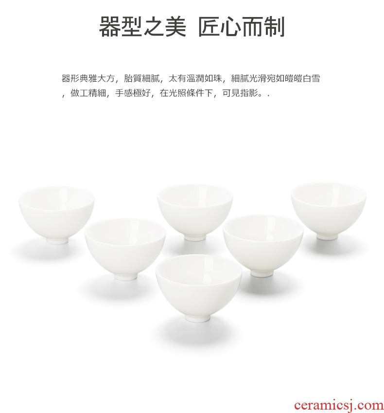 Yipin thousand don white porcelain kung fu tea set ceramic jade porcelain stone of a complete set of ladle teapot teacup gift fair keller