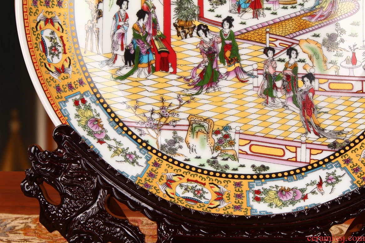 Jingdezhen ceramics powder enamel jinling twelve women hang dish plate faceplate classical Ming and the qing dynasties home furnishing articles