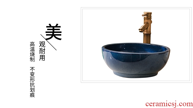 The sink single basin type ceramic art basin bowl round on The mini small size 35 cm30cm small home