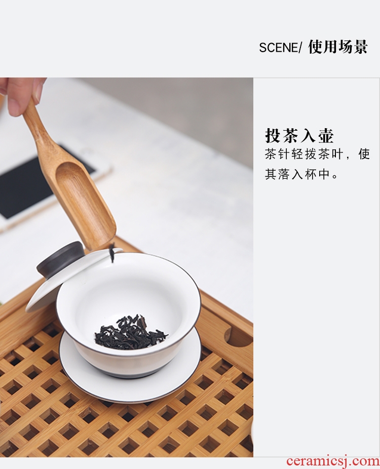 The Product porcelain hui xuan wen zen tea set square bamboo tea tray was kung fu tea set of a complete set of ceramics