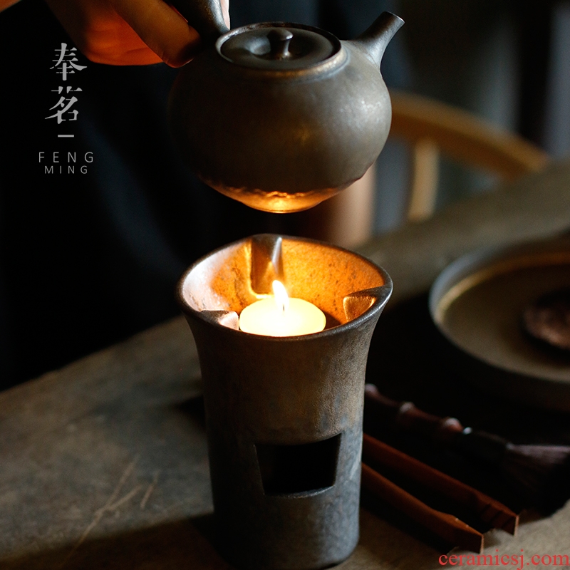 Serve tea gold rust glaze up coarse ceramic based holders to boil tea tea stove furnace temperature wind alcohol furnace heating furnace base