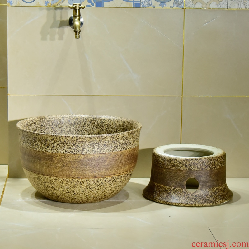 Jingdezhen ceramic its art restoring ancient ways is the balcony toilet line mop pool household archaize easy mop pool