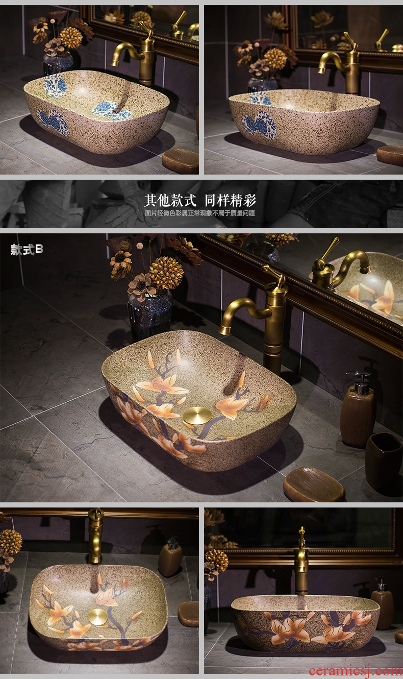 Mediterranean thin expressions using art stage basin ceramic lavatory square basin basin artical on the sink