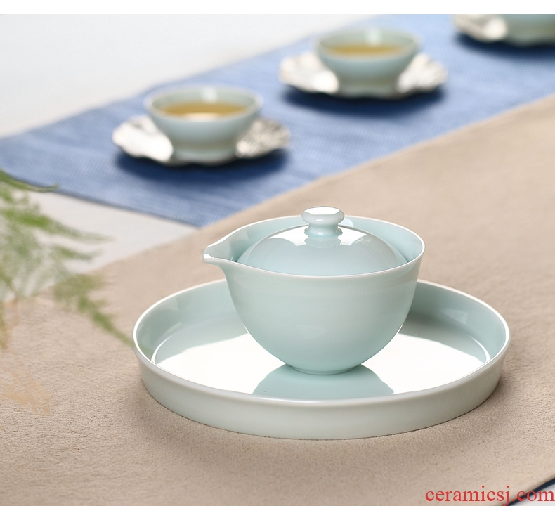 Ultimately responds green tea CiHu socket socket to round ceramic Japanese pot of water dry terms Taiwan zen have pot tray of tea tea tray