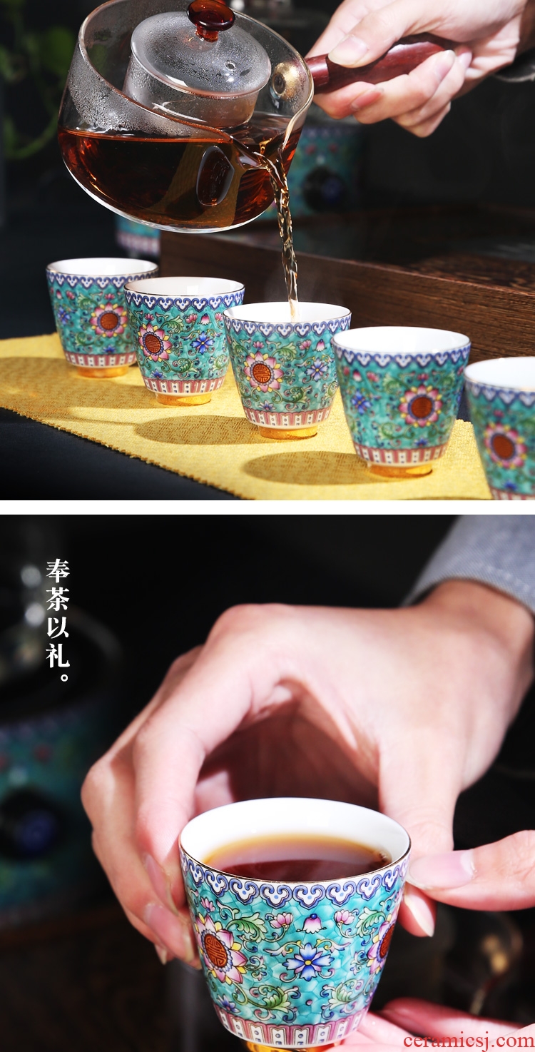 The Product youth manual colored enamel porcelain remit hand - made fragrance - smelling cup single cup sample tea cup tea cup ceramic cups, master