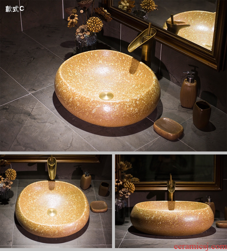 Jingdezhen ceramic art basin on its toilet lavabo lavatory art basin sinks household balcony