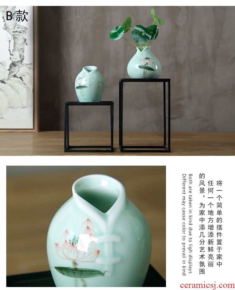 Small mini vase, jingdezhen ceramic Nordic manual creative contracted hydroponic water raise money plant flowers, furnishing articles