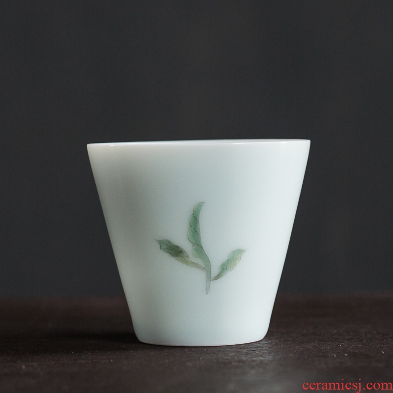 Famed hand - made celadon kung fu tea tea cup accessories noggin ceramic cup of tea light red green tea cup