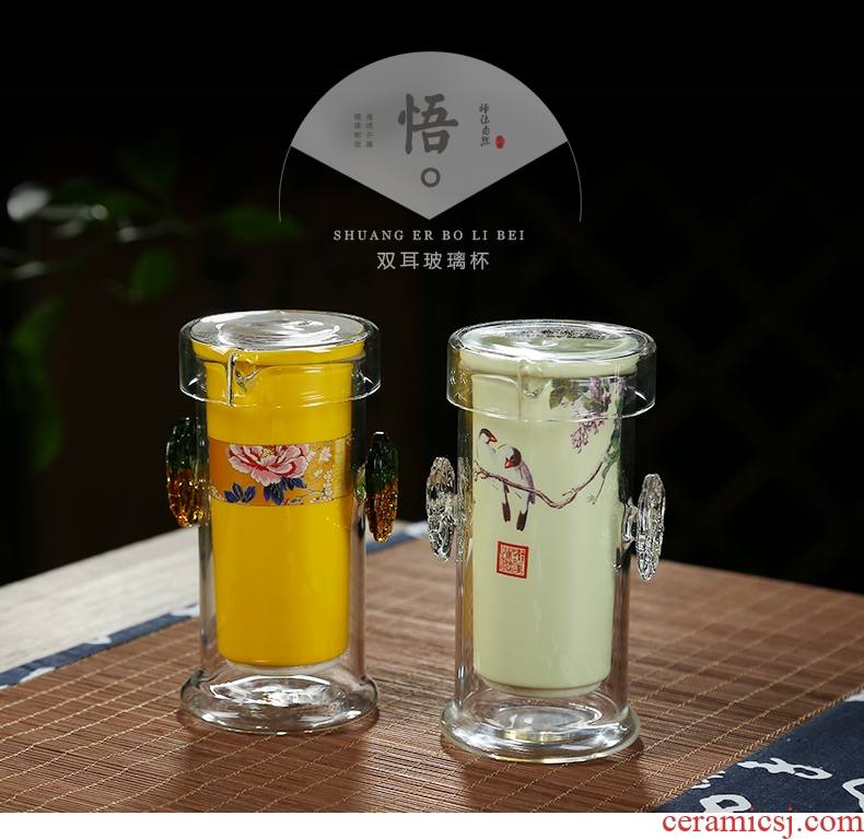 Friend is glass ceramic tea tea with heat - resistant ears tea teapot tea cups, random send a cup