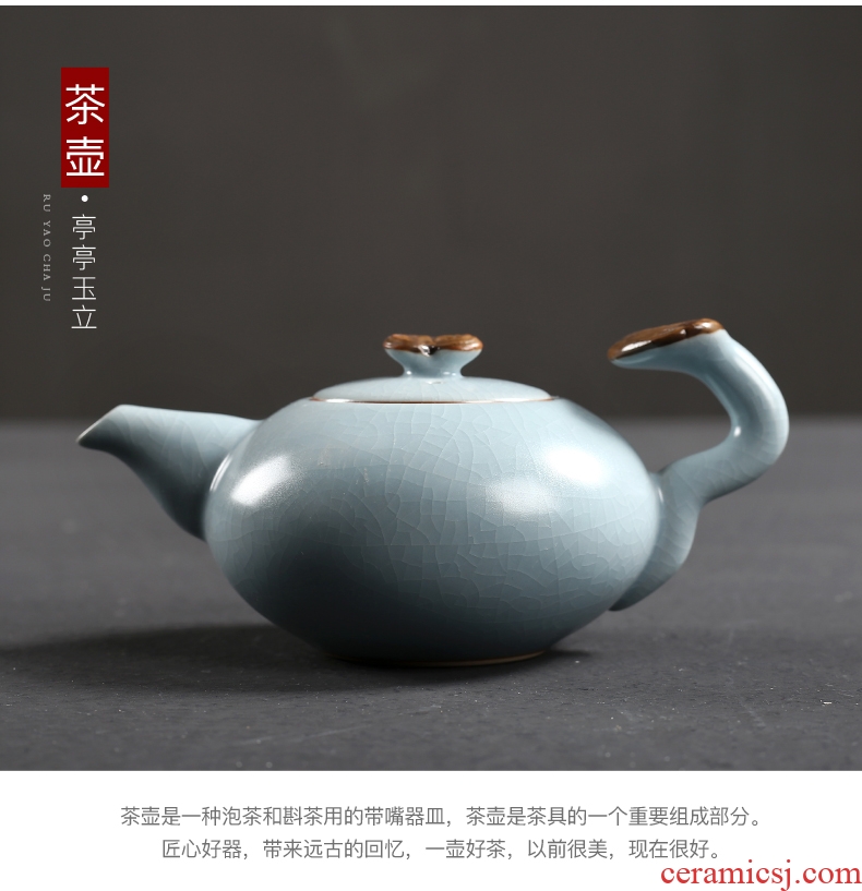 Passes on technique the up start your up of a complete set of kung fu tea set suit household contracted ceramic tea teapot teacup gift box