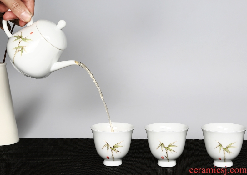 Yipin # $hand - made of bamboo cups ceramic sample tea cup white porcelain craft masters cup kung fu tea cup