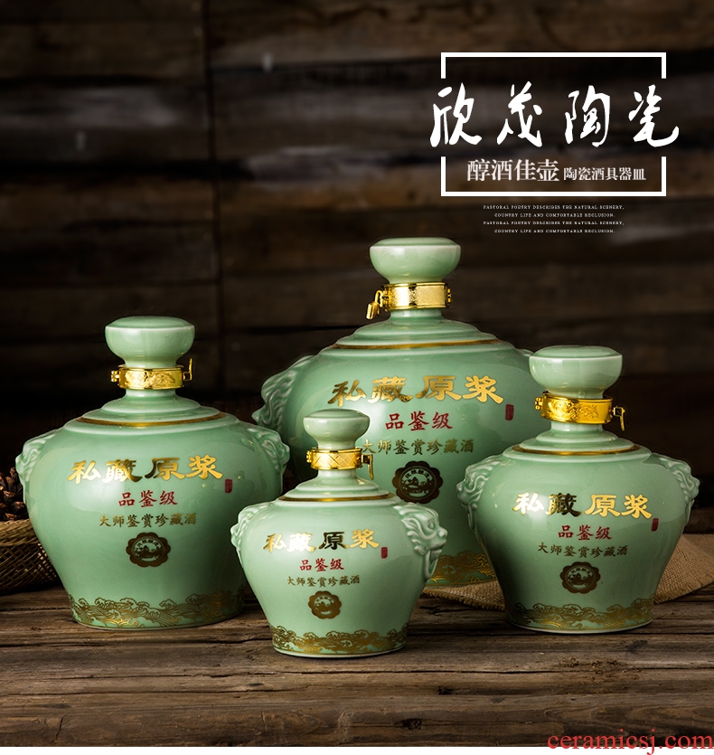 Xin MAO ceramic bottle 2 jins of 3 kg 5 jins of 10 jins to jingdezhen ceramic wine jar hip jugs seal wine