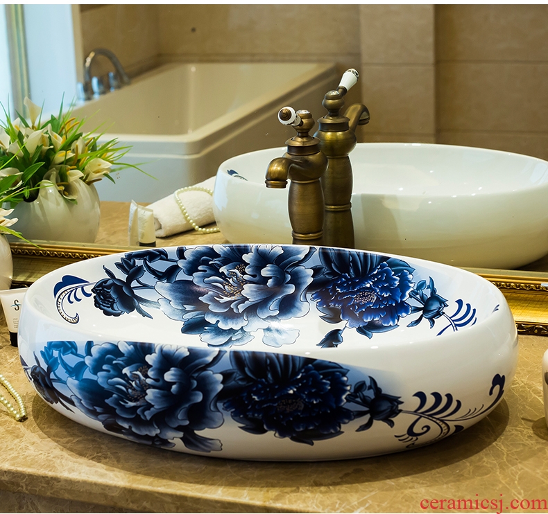 Ceramic lavabo that defend bath lavatory basin art household oval table I and contracted bathroom basin