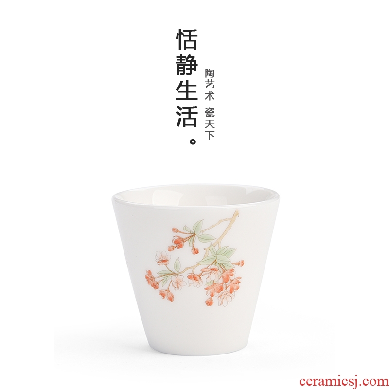 Quiet life high white porcelain masters cup kung fu tea mugs ceramic tea set small single keller sample tea cup