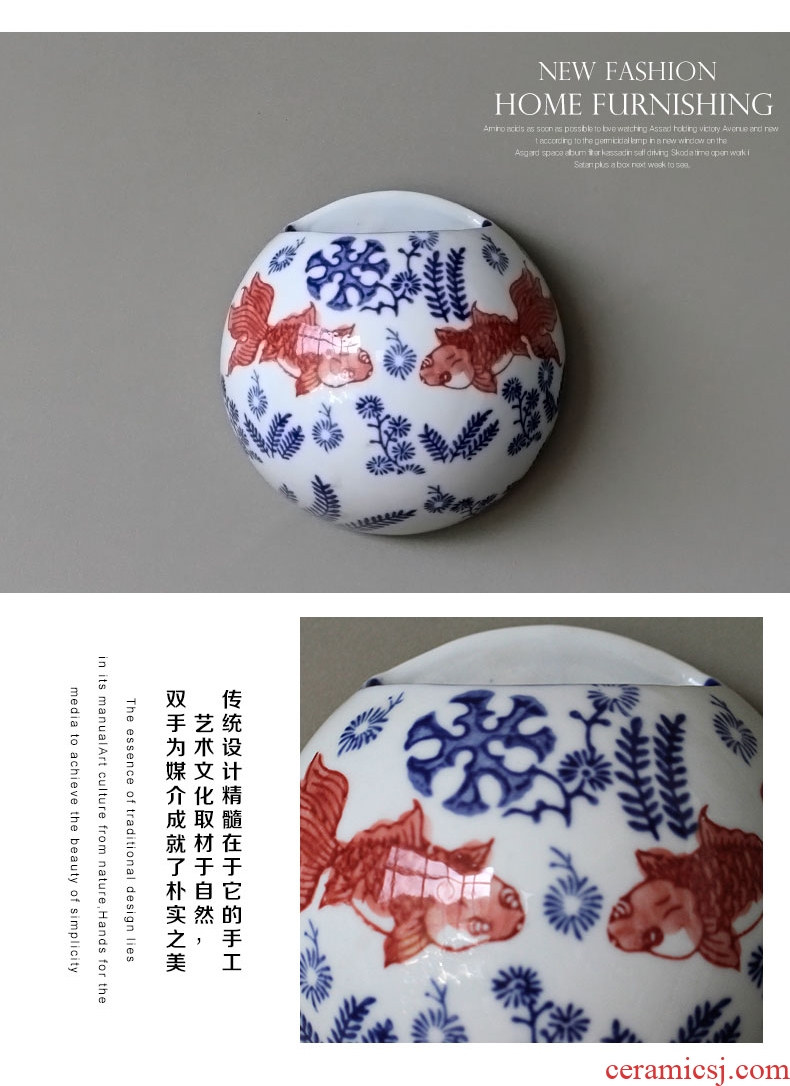 Jingdezhen blue and white porcelain ceramic wall act the role ofing is hanged adorn wall act the role ofing creative sitting room background wall decorative wall hanging pieces of flowers