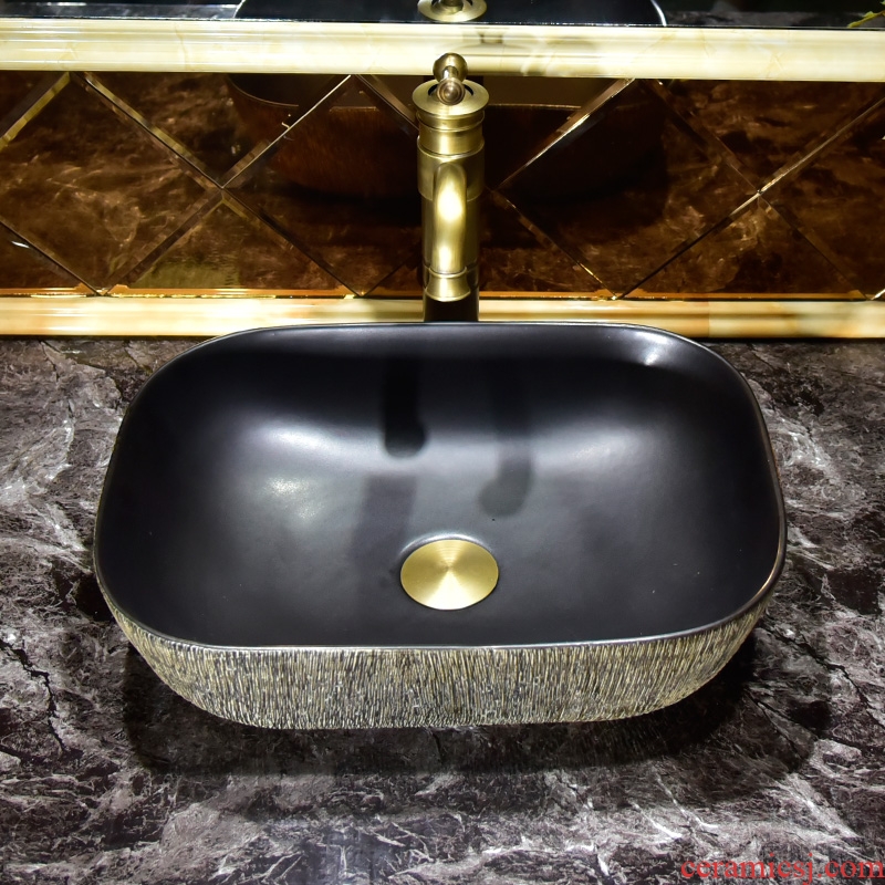 Ceramic lavabo European stage basin oval lavatory art basin of the basin that wash a face of household toilet water basin