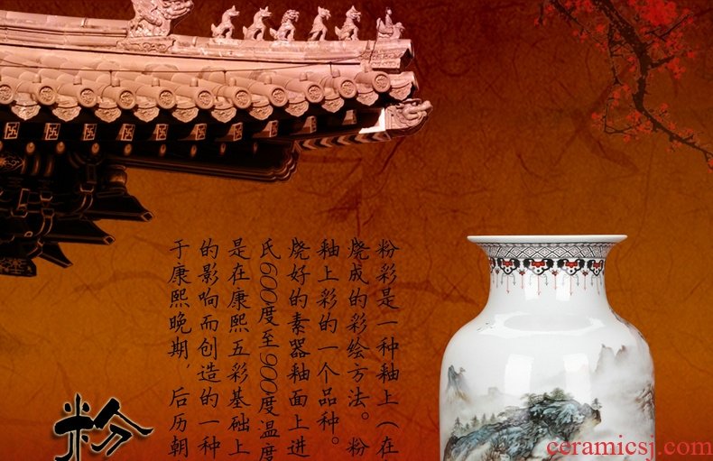 Jingdezhen ceramics idea gourd pastel landscape of large vases, modern Chinese style household craft feng shui furnishing articles