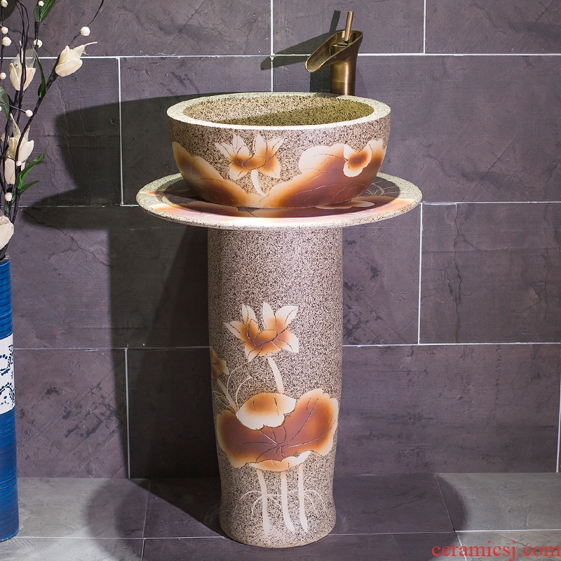 The art sink basin one pillar lavabo ceramics lavatory floor pillar basin is suing