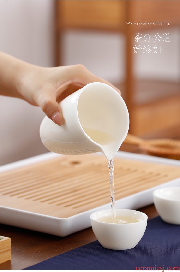 Quiet life jade white kung fu tea set ceramic fair keller of tea sea contracted white porcelain tea ware