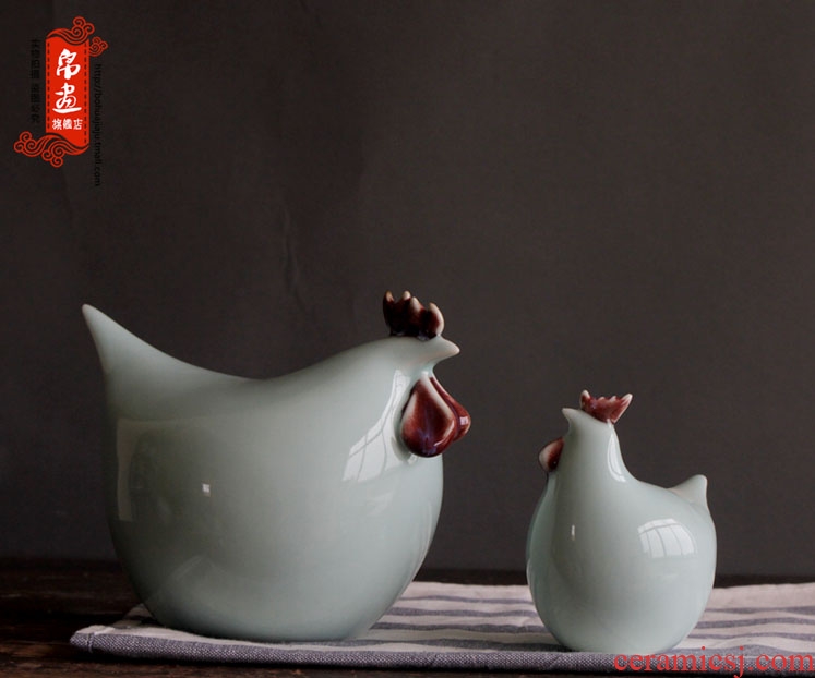 Jingdezhen ceramics craft ceramic chicken auspicious zoo porcelain ceramic household soft outfit desktop furnishing articles