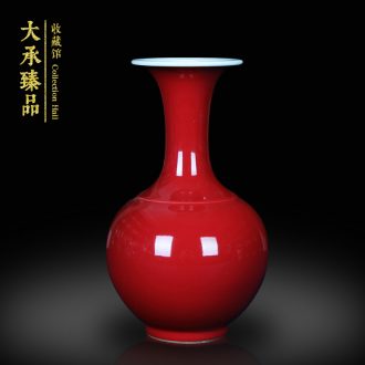 Jingdezhen ceramics classic Chinese red vase small Chinese rich ancient frame mesa adornment handicraft furnishing articles