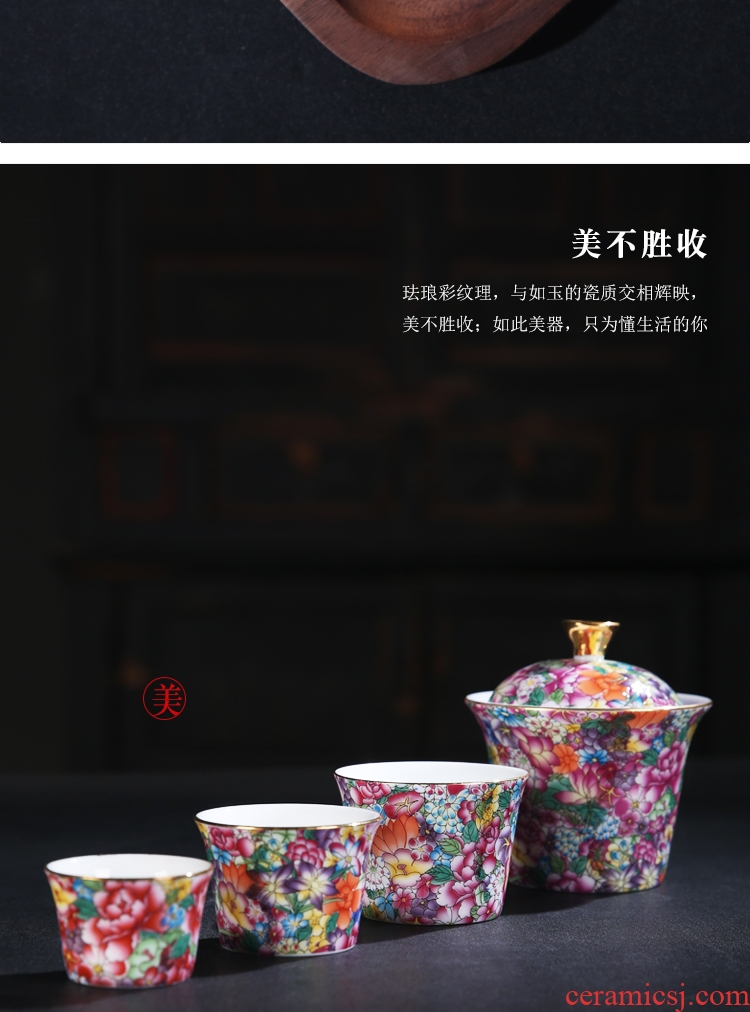 The Product colored enamel porcelain remit crack concentric glass ceramic a pot of three tureen suit portable travel kung fu tea set