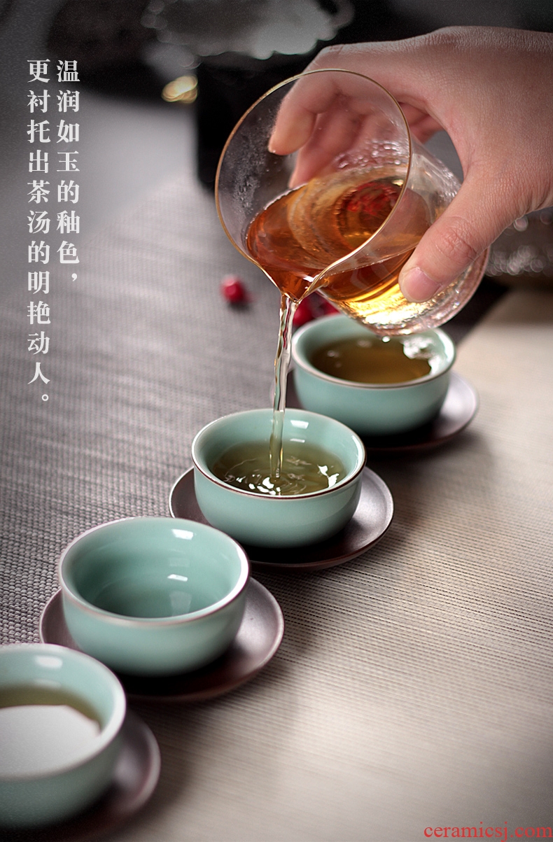 Longquan celadon ceramic sample tea cup coarse pottery cup kung fu tea cups contracted tea pu 'er tea fragrance - smelling cup