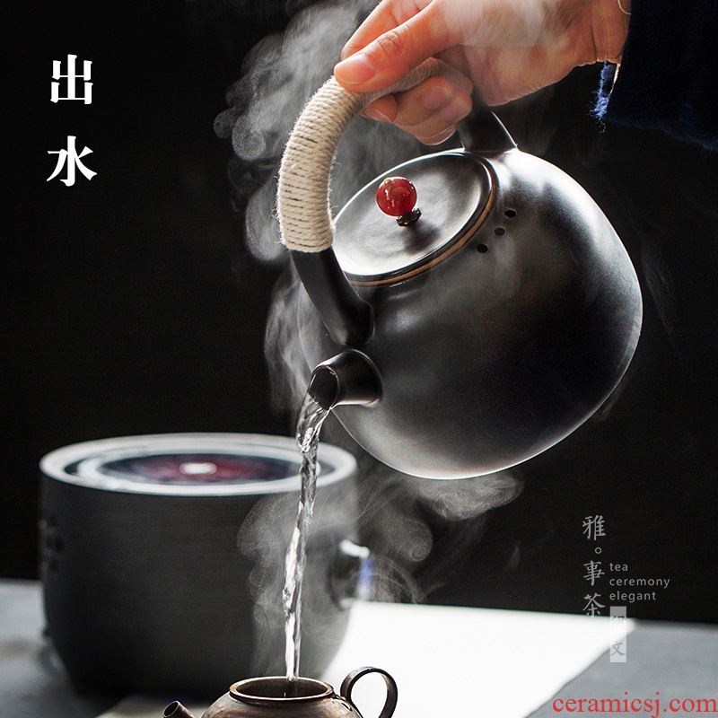 Coarse pottery kettle ceramic electric TaoLu suit kung fu tea boiled tea tea boiled tea kettle boil tea stove