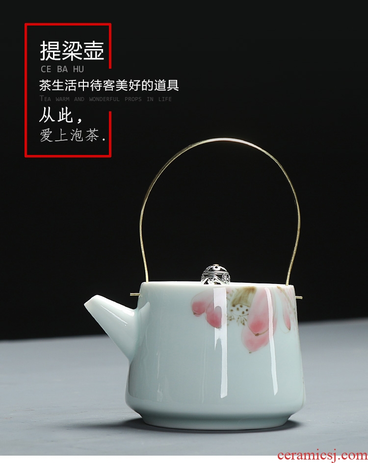 Chen xiang hand - made jingdezhen ceramic teapot manual single pot of girder pot teapot kung fu tea set filter pot