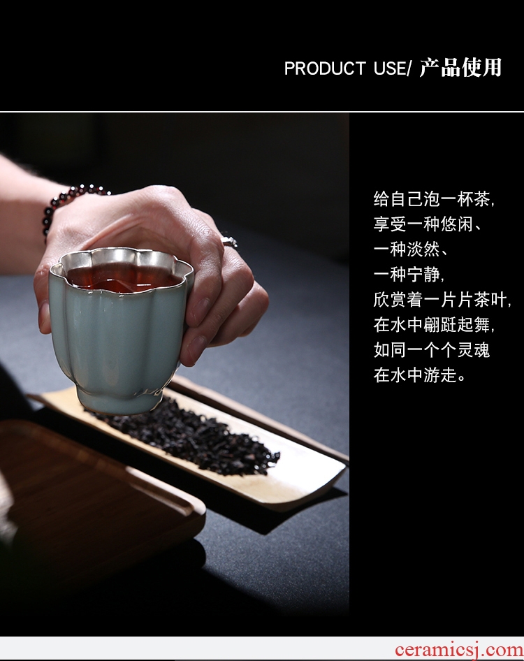 The Product of the ruzhou your up porcelain remit coppering. As silver mine loader silver cup sample tea cup ceramic personal master cup by hand