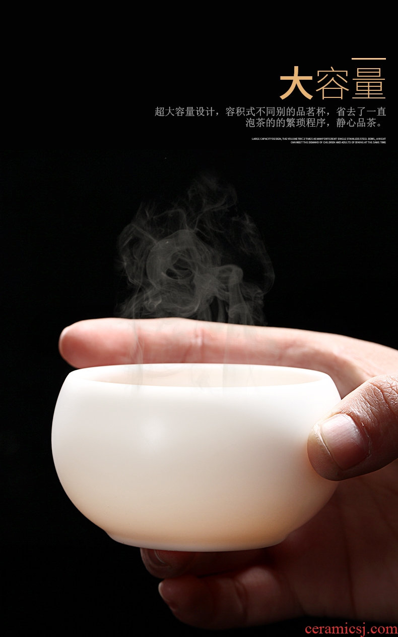 Talk of dehua white porcelain ceramic tea set kung fu tea cup single CPU master cup white porcelain sample tea cup noggin individual cup