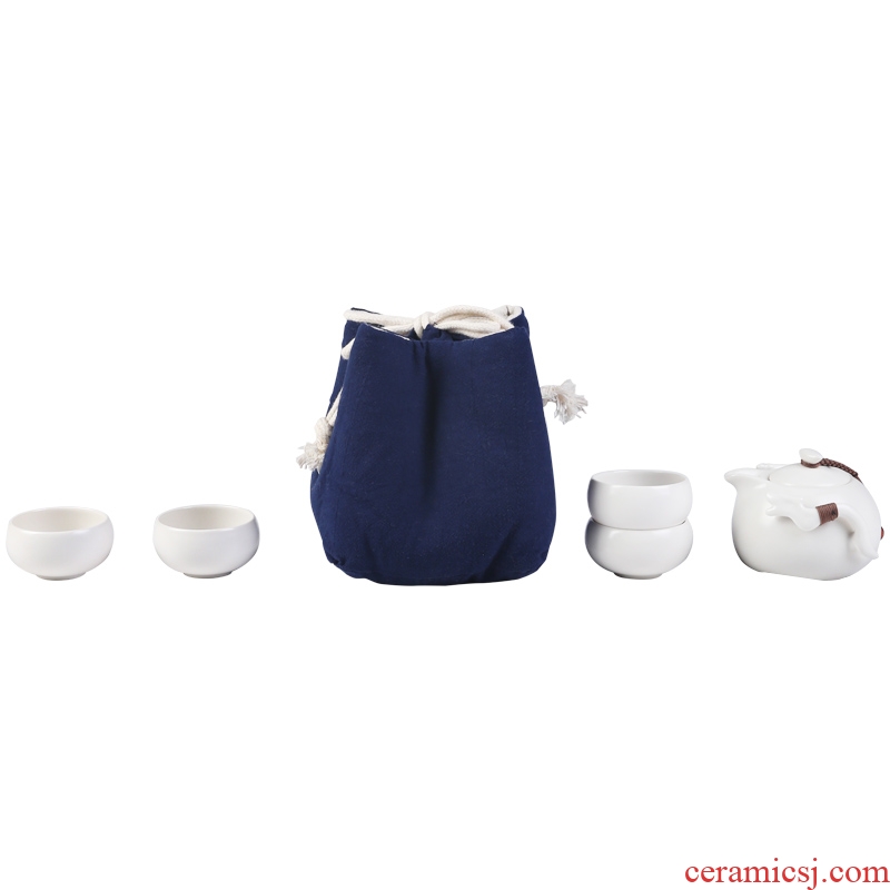 The Product porcelain sink a pot of four penguins pot of portable office tea tea set individual up ceramic cotton and linen to receive package